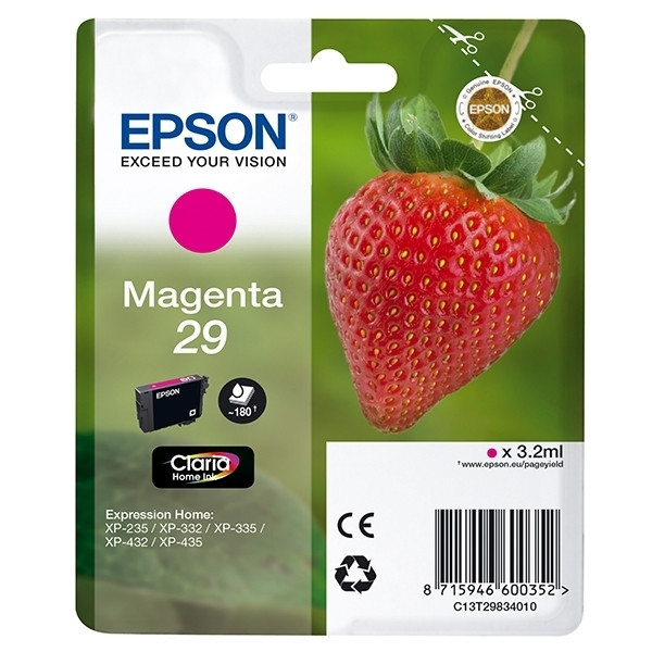 Epson 29 (T2983) inktcartridge magenta (origineel) C13T29834010 C13T29834012 026836 - 1