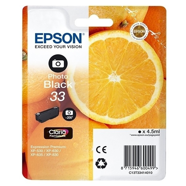 Epson 33 (T3341) inktcartridge foto zwart (origineel) C13T33414010 C13T33414012 902012 - 1