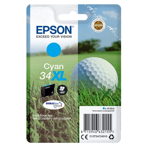 Epson 34XL (T3472) inktcartridge cyaan hoge capaciteit (origineel) C13T34724010 903561 - 1