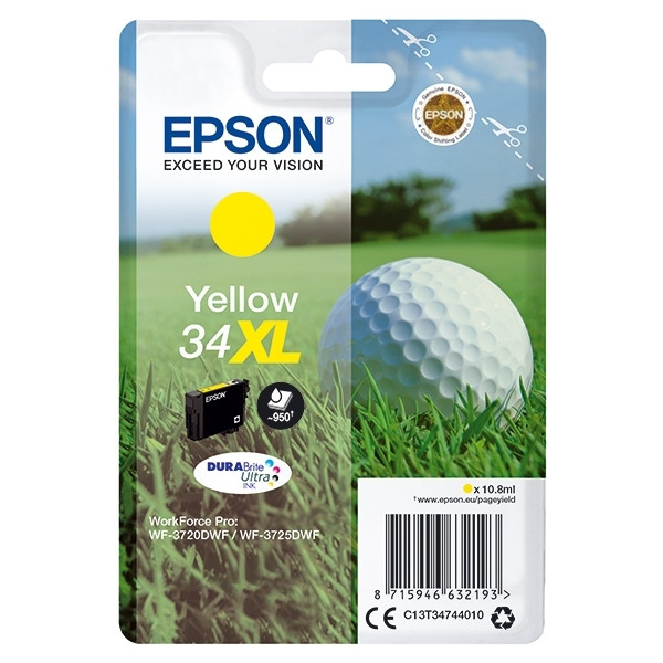 Epson 34XL (T3474) inktcartridge geel hoge capaciteit (origineel) C13T34744010 902986 - 1