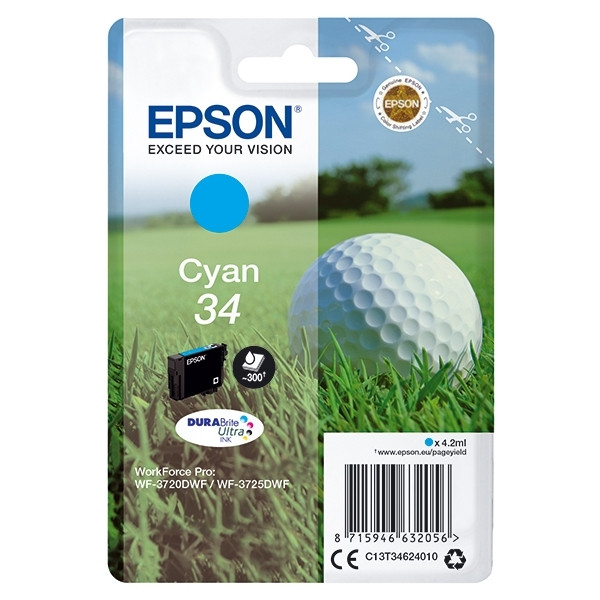 Epson 34 (T3462) inktcartridge cyaan (origineel) C13T34624010 027012 - 1