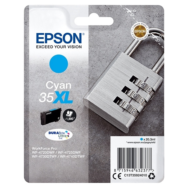 Epson 35XL (T3592) inktcartridge cyaan hoge capaciteit (origineel) C13T35924010 027036 - 1