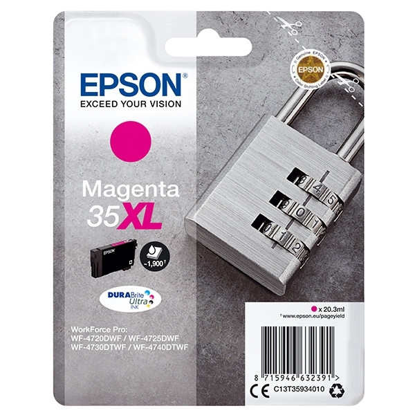 Epson 35XL (T3593) inktcartridge magenta hoge capaciteit (origineel) C13T35934010 027038 - 1