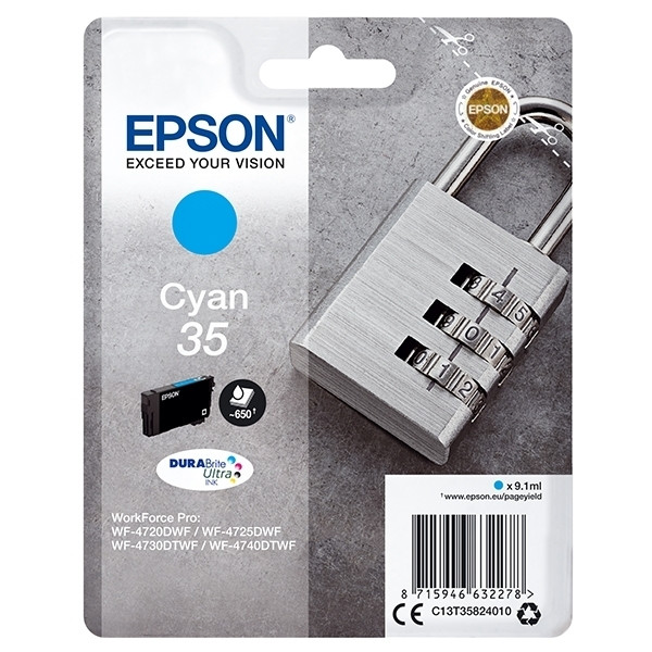 Epson 35 (T3582) inktcartridge cyaan (origineel) C13T35824010 027028 - 1