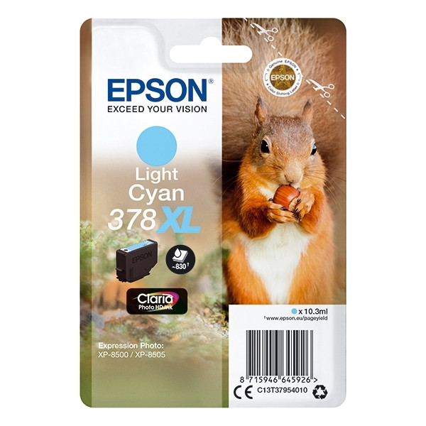 Epson 378XL (T3795) inktcartridge licht cyaan hoge capaciteit (origineel) C13T37954010 027118 - 1