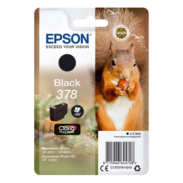 Epson 378 (T3781) inktcartridge zwart (origineel) C13T37814010 027098 - 1