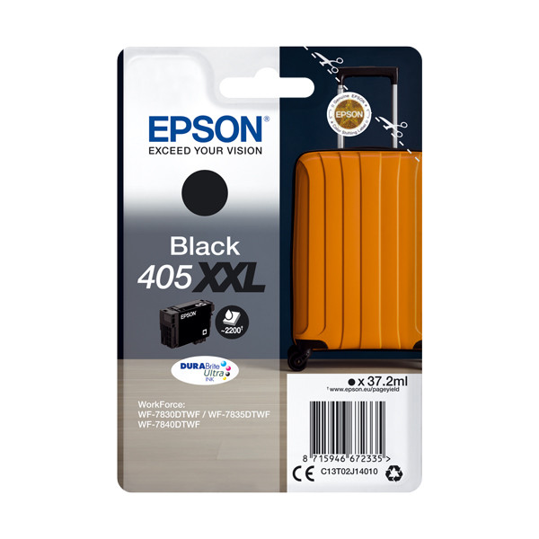 Epson 405XXL (T02J1) inktcartridge zwart extra hoge capaciteit (origineel) C13T02J14010 C13T02J14020 083554 - 1