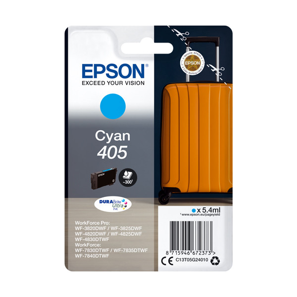 Epson 405 (T05G2) inktcartridge cyaan (origineel) C13T05G24010 C13T05G24020 083540 - 1
