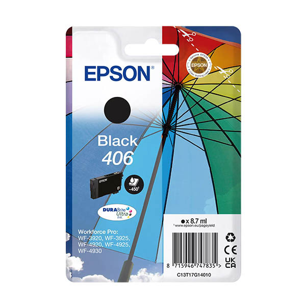 Epson 406 (T17G1) inktcartridge zwart (origineel) 652164 - 1