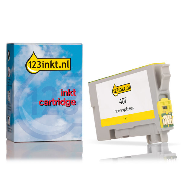 Epson 407 inktcartridge geel (123inkt huismerk) C13T07U440C 083563 - 1