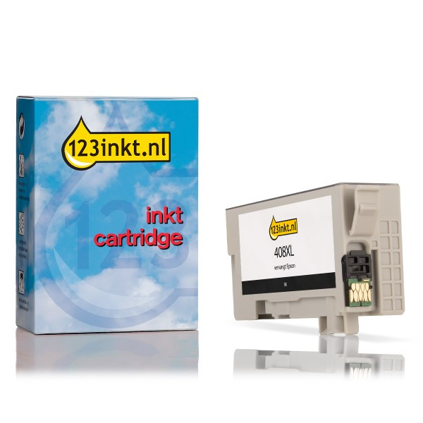 Epson 408XL (T09K1) inktcartridge zwart hoge capaciteit (123inkt huismerk) C13T09K14010C 024125 - 1