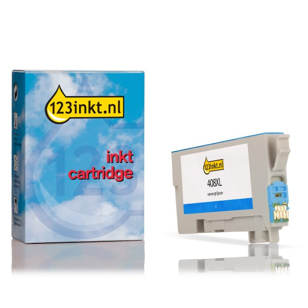 Epson 408XL (T09K2) inktcartridge cyaan hoge capaciteit (123inkt huismerk) C13T09K24010C 024127 - 1