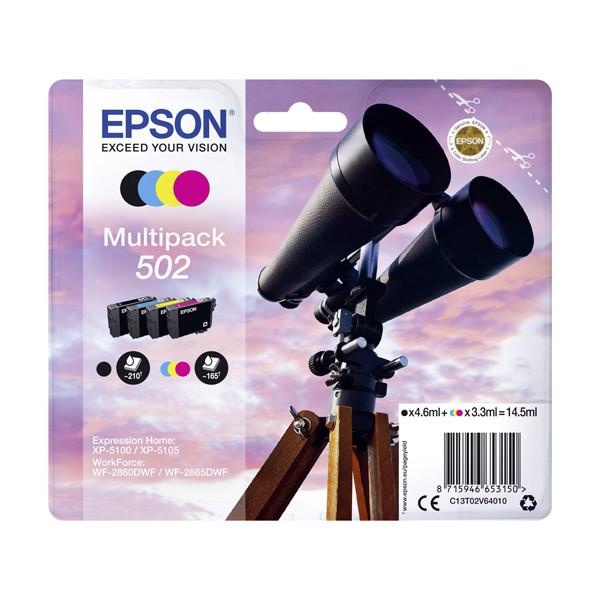 Epson 502 (T02V6) multipack (origineel) C13T02V64010 C13T02V64020 C13T02V64510 652000 - 1