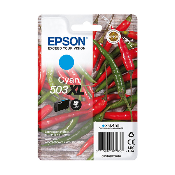 Epson 503XL (T09R2) inktcartridge cyaan hoge capaciteit (origineel) C13T09R24010 652052 - 1