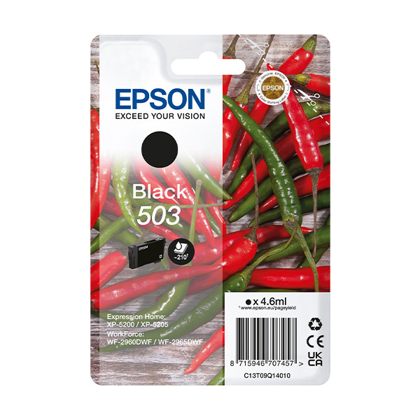 Epson 503 (T09Q1) inktcartridge zwart (origineel) C13T09Q14010 652040 - 1