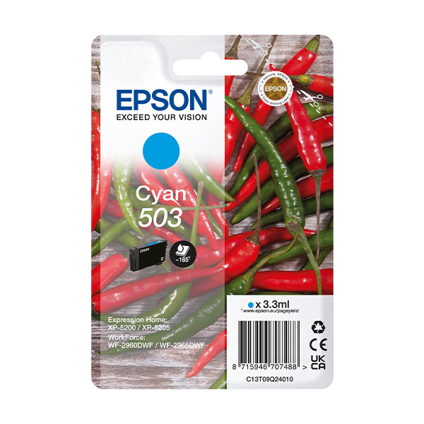 Epson 503 (T09Q2) inktcartridge cyaan (origineel) C13T09Q24010 652042 - 1