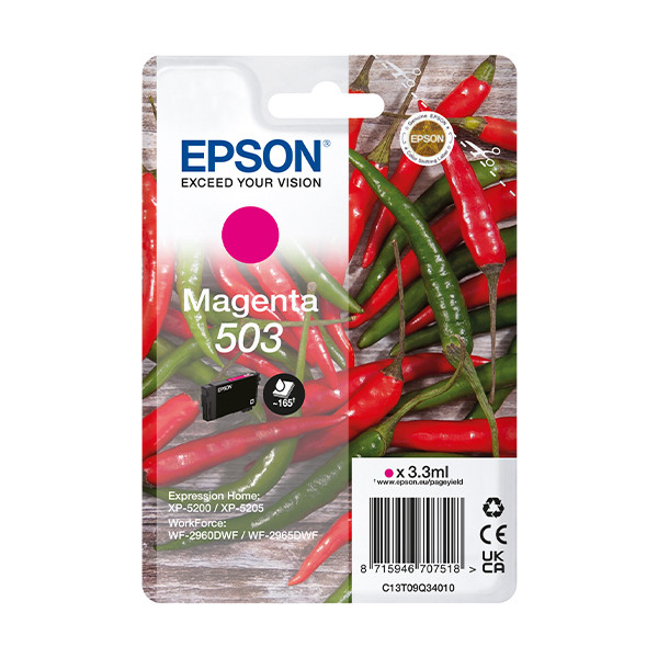 Epson 503 (T09Q3) inktcartridge magenta (origineel) C13T09Q34010 652044 - 1