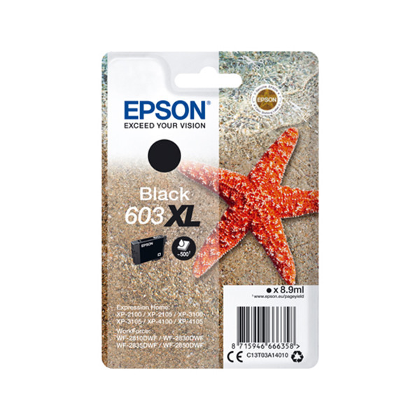 Epson 603XL (T03A1) inktcartridge zwart hoge capaciteit (origineel) C13T03A14010 C13T03A14020 020676 - 1