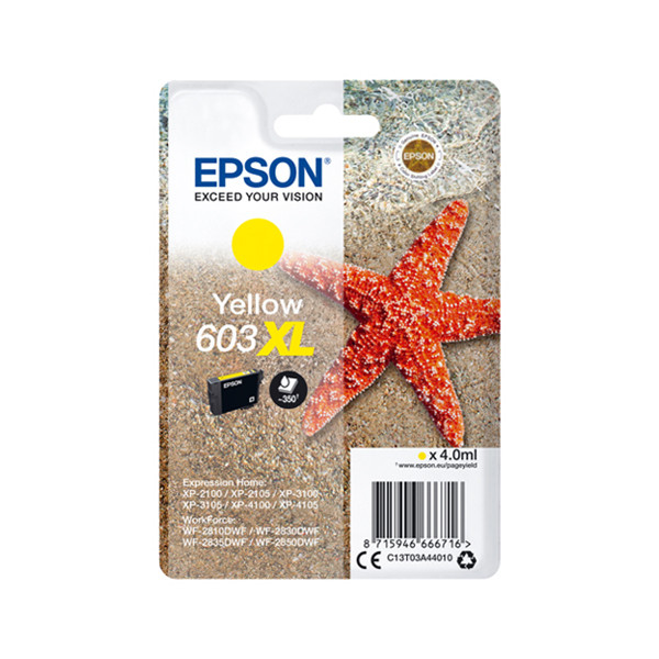 Epson 603XL (T03A4) inktcartridge geel hoge capaciteit (origineel) C13T03A44010 C13T03A44020 020682 - 1
