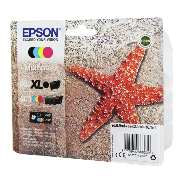 Epson 603(XL) (T03A9) multipack (origineel) C13T03A94010 C13T03A94020 020687 - 1