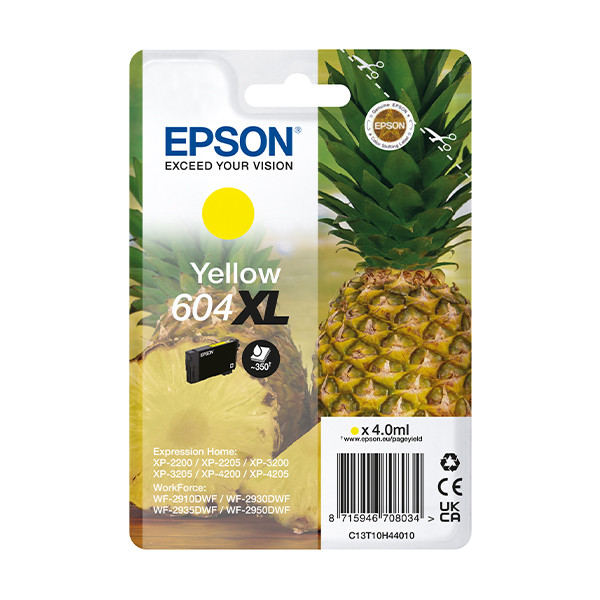 Epson 604XL inktcartridge geel hoge capaciteit (origineel) C13T10H44010 652076 - 1