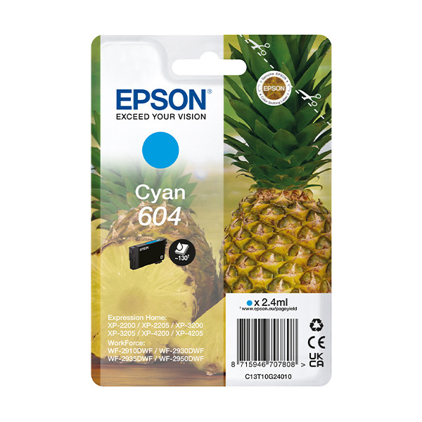 Epson 604 (T10G2) inktcartridge cyaan (origineel) C13T10G24010 652062 - 1