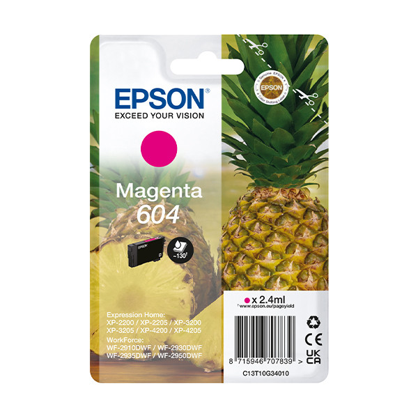 Epson 604 (T10G3) inktcartridge magenta (origineel) C13T10G34010 652064 - 1