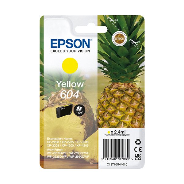 Epson 604 (T10G4) inktcartridge geel (origineel) C13T10G44010 652066 - 1