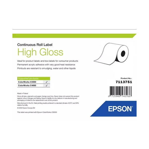 Epson 7113751 high gloss label doorlopende label 76 mm x 33 m (origineel) 084260 - 1