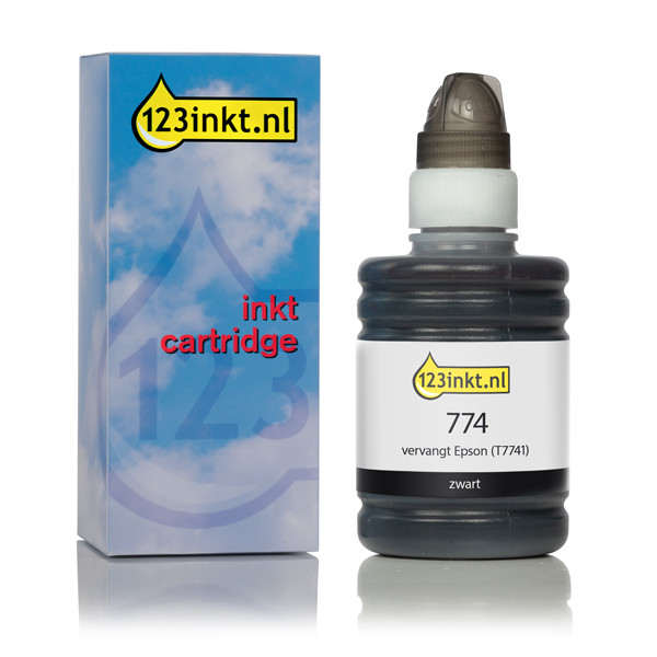 Epson 774 (T7741) inkttank zwart (123inkt huismerk) C13T774140C 026873 - 1