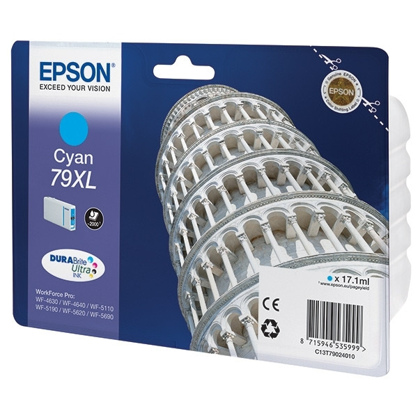 Epson 79XL (T7902) inktcartridge cyaan hoge capaciteit (origineel) C13T79024010 026654 - 1