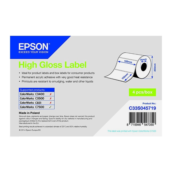 Epson C33S045719 high gloss label 102 x 152 mm (origineel) C33S045719 083308 - 1