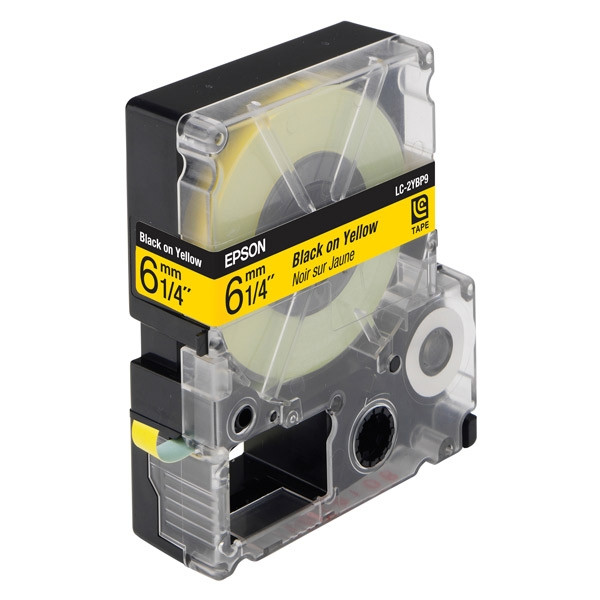 Epson LC-2YBP9 tape zwart op pastel geel 6 mm (origineel) C53S623401 083002 - 1