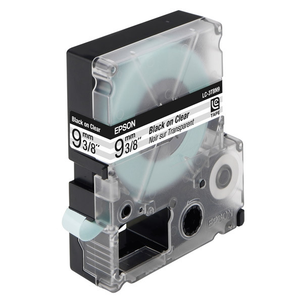 Epson LC-3TBN9 tape zwart op transparant 9 mm (origineel) C53S624403 083014 - 1