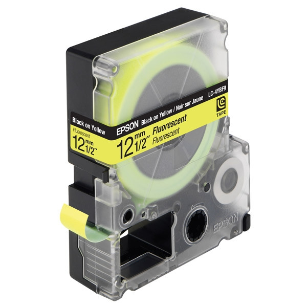 Epson LC-4YBF9 tape zwart op fluorescerend geel 12 mm (origineel) C53S625405 083030 - 1