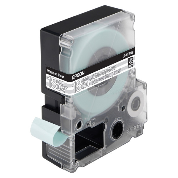 Epson LC-5TWN9 tape wit op transparant 18 mm (origineel) C53S626407 083072 - 1