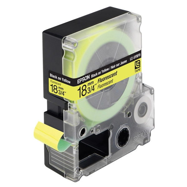 Epson LC-5YBF9 tape zwart op fluorescerend geel 18 mm (origineel) C53S626402 083062 - 1
