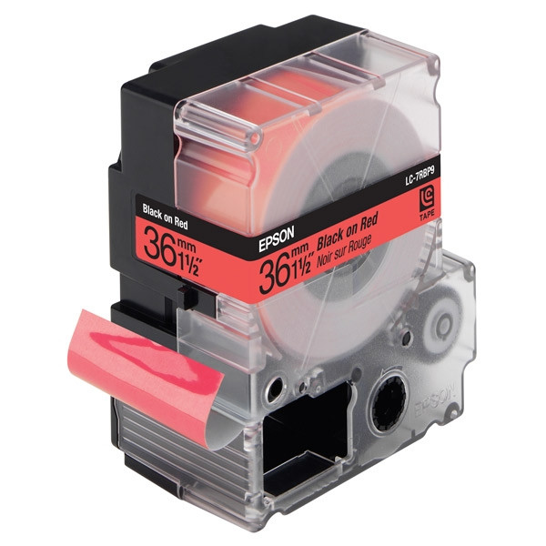 Epson LC-7RBP9 tape zwart op pastel rood 36 mm (origineel) C53S628401 083094 - 1