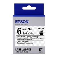 Epson LK-2TBN tape zwart op transparant 6 mm (origineel) C53S652004 083168