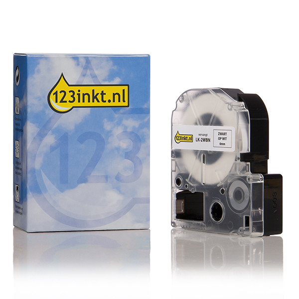 Epson LK-2WBN tape zwart op wit 6 mm (123inkt huismerk) C53S652003C 083163 - 1