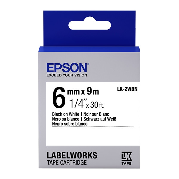 Epson LK-2WBN tape zwart op wit 6 mm (origineel) C53S652003 083162 - 1
