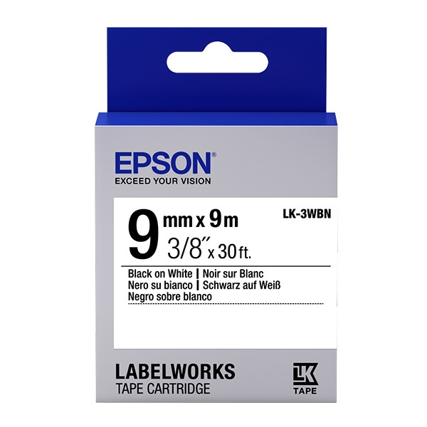 Epson LK-3WBN standard tape zwart op wit 9 mm (origineel) C53S653003 083178 - 1