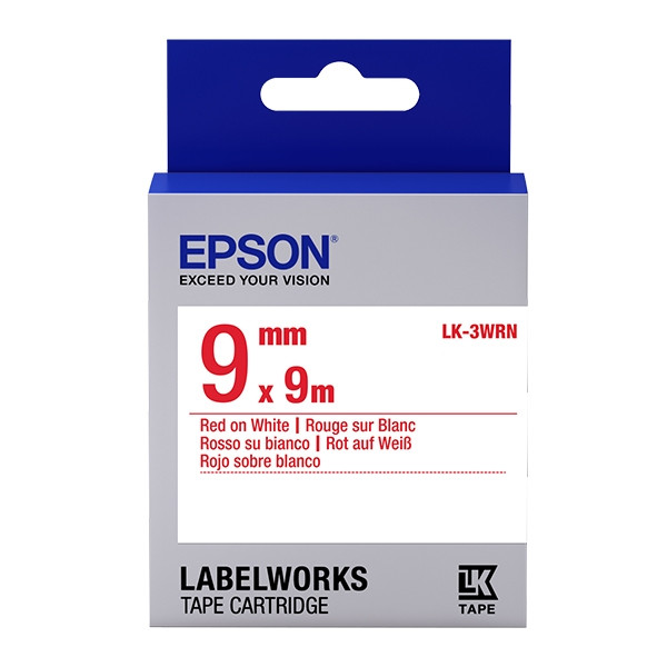 Epson LK-3WRN standard tape rood op wit 9 mm (origineel) C53S653008 083180 - 1
