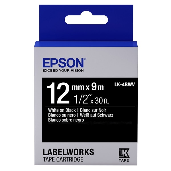 Epson LK-4BWV levendige tape wit op zwart 12 mm (origineel) C53S654009 083212 - 1
