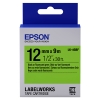 Epson LK-4GBF tape zwart op fluorescerend groen 12 mm (origineel)