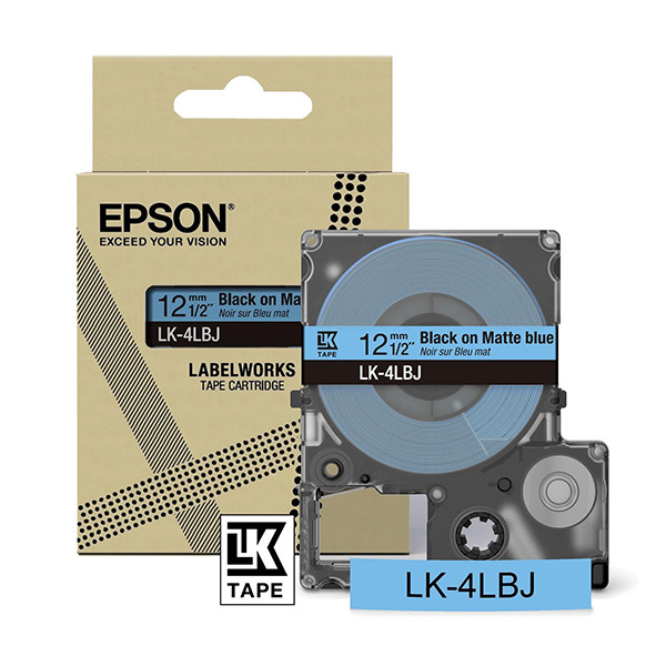 Epson LK-4LBJ matte tape zwart op blauw 12 mm (origineel) C53S672080 084414 - 1