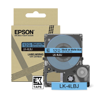 Epson LK-4LBJ matte tape zwart op blauw 12 mm (origineel) C53S672080 084414