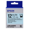 Epson LK-4LBK satijnlint tape zwart op lichtblauw 12 mm (origineel) 083222 - 1
