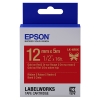 Epson LK-4RKK satijnlint tape goud op rood 12 mm (origineel) 083226 - 1