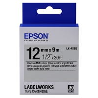 Epson LK-4SBE matte tape zwart op zilver 12 mm (origineel) C53S654017 083214